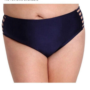 Lysa Swim bottoms Plus size Woman’s 2X 22-24W navy blue with strappy sides